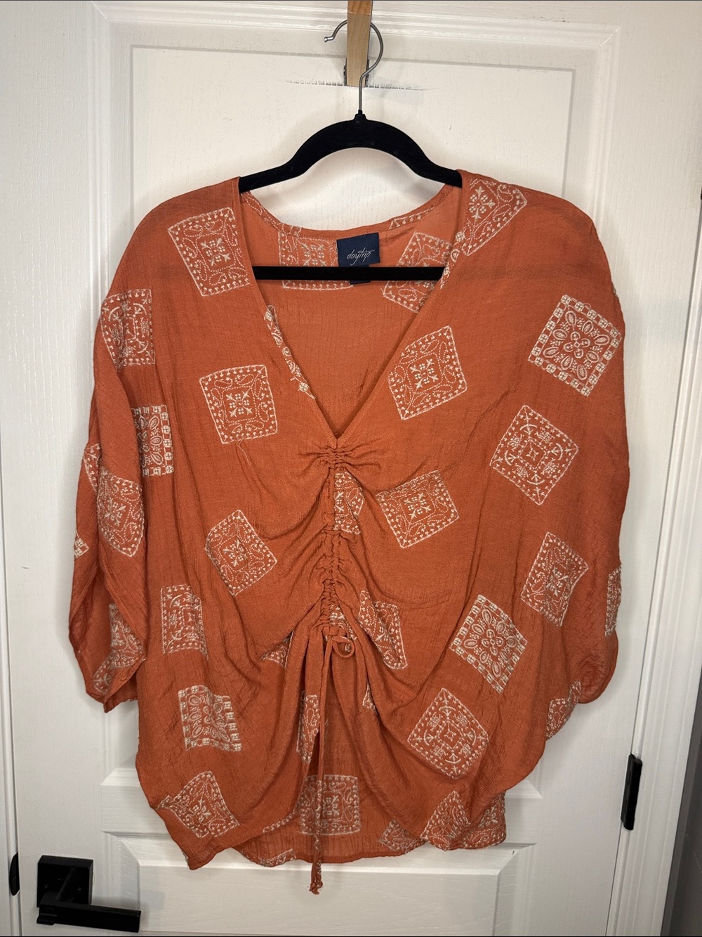 Daytrip Rust Print Drawstring Tunic - Picture 2 of 7